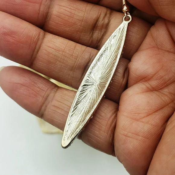 Bling Earrings Long Drop w/ Gold Base Encrusted With Crystals - Picture 3 of 5